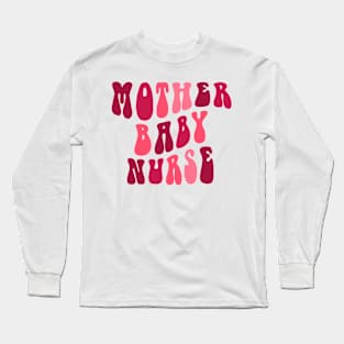 Mother Baby Nurse Christmas Postpartum Mom Baby Nursing Long Sleeve T-Shirt